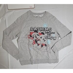 Girls Disney Pullover sweater.  Gray/black/red.  Size Small.‎  Mickey Mouse
